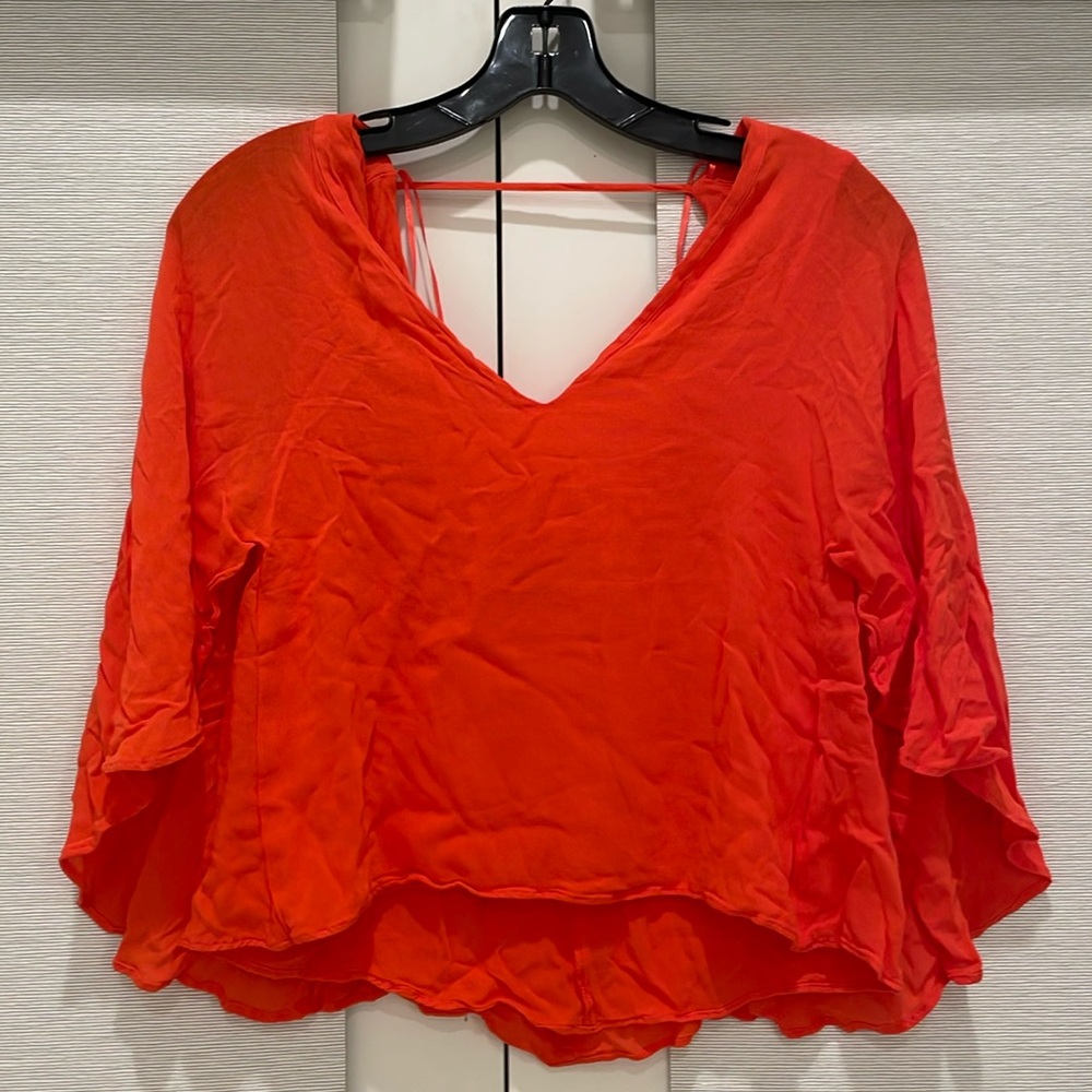 BLOOD ORANGE ZARA CROP TOP! Size: XS! NEVER WORN! Wrinkled but is easily pressed